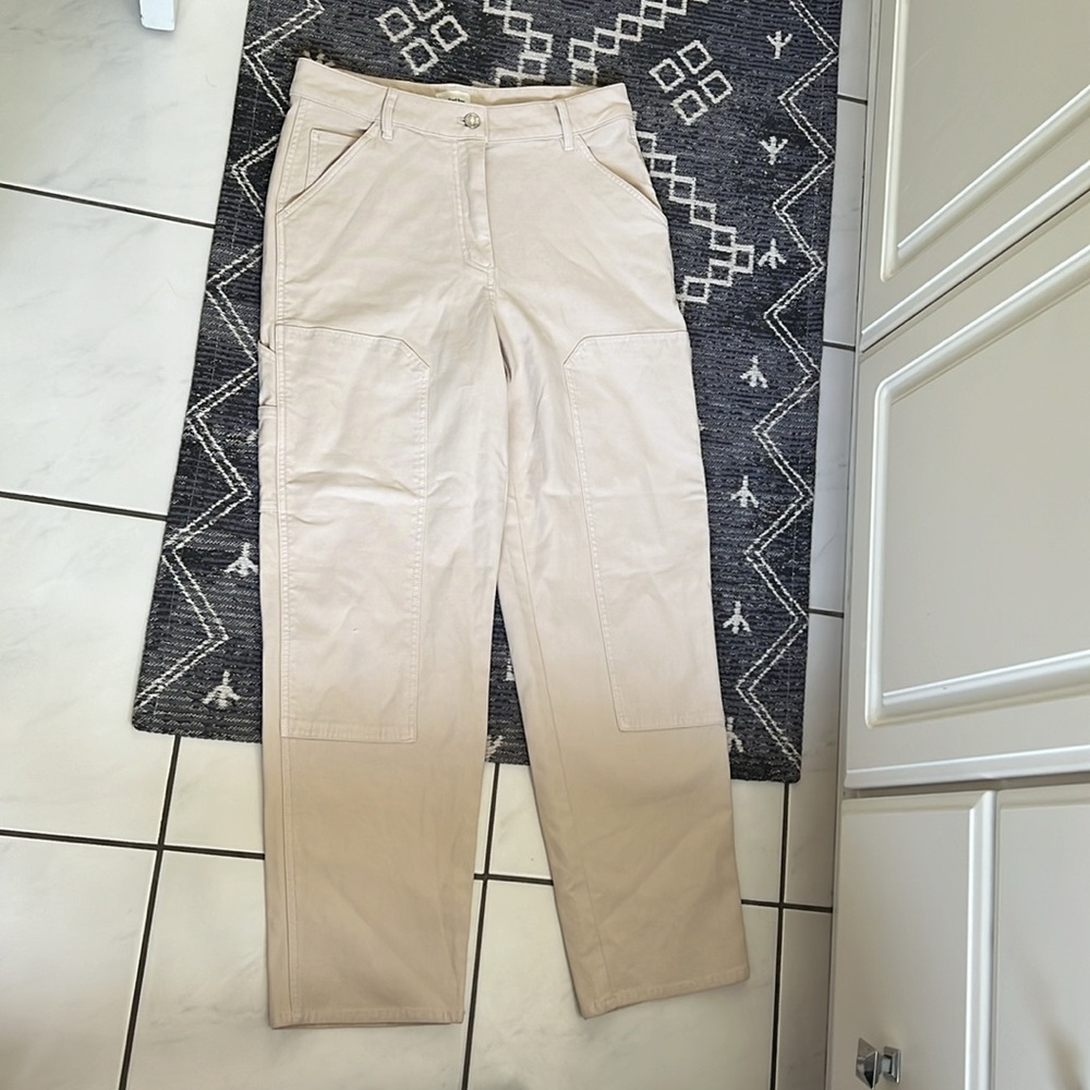Aritzia Wilfred Brennan High Rise Cotton Utility Cargo Pants Cropped Straight - Picture 5 of 8
